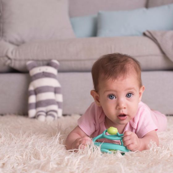 Snail Teether Rattle - Blue - Mombella