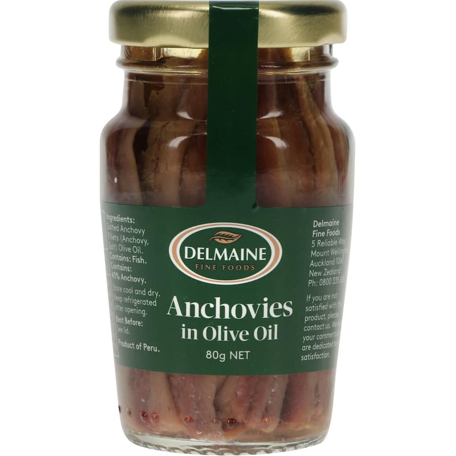 Delmaine Anchovies Fillets Jar 80g