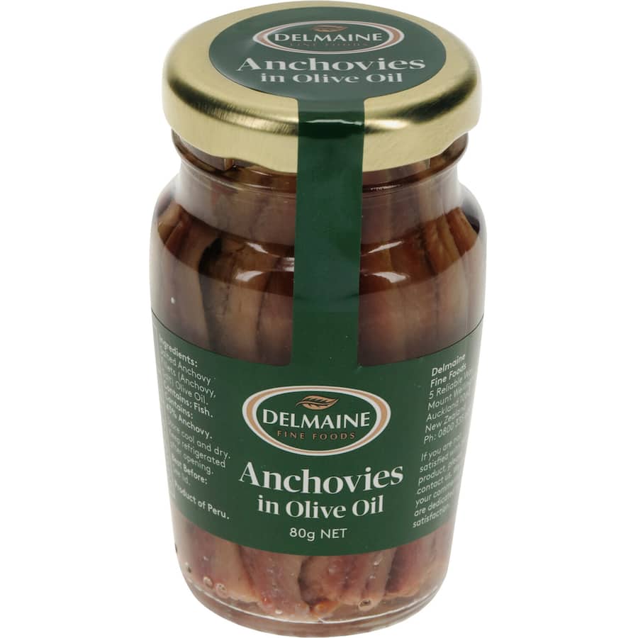 Delmaine Anchovies Fillets Jar 80g