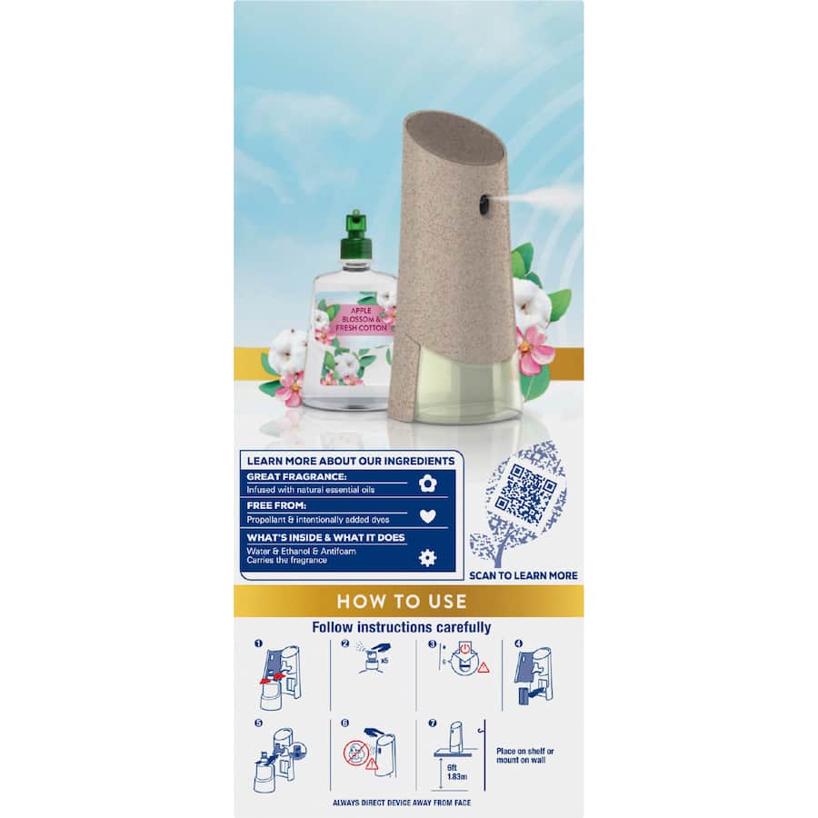 Air Wick Air Freshener Automatic Spray Apple Cotton 228mL