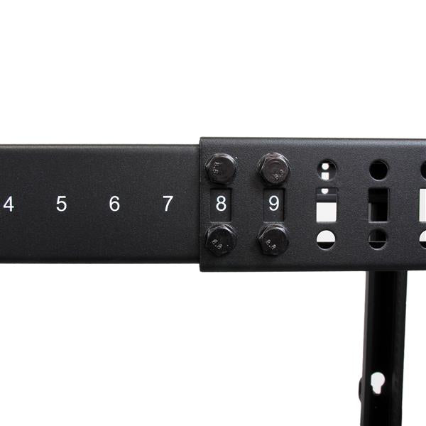 12U Adjustable Depth Open Frame 4 Post Server Rack w/ Casters & Cable Mgmt Hooks