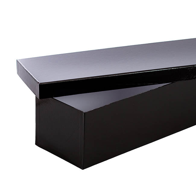 Glossy Half Dozen Rose Box Black