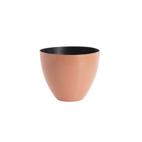 Vase /Planter - Flora Stripe Pot Round Terracotta Orange