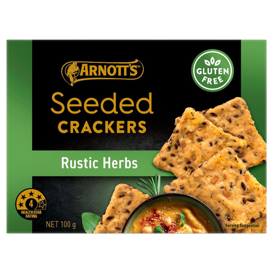 Arnott's Gold Seeded Crackers Rustic Herbs Gluten Free - 100g