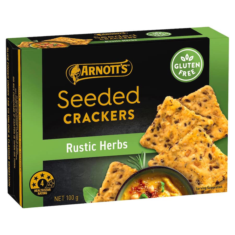 Arnott's Gold Seeded Crackers Rustic Herbs Gluten Free - 100g