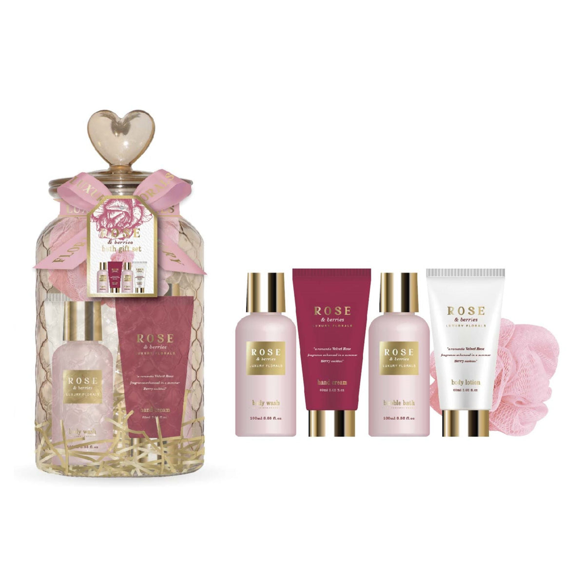 Rose & Berries Bath & Body Gift Set 5pc