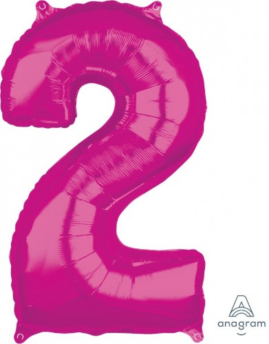 Pink Numeral 2 Balloon Mid-Size Shape