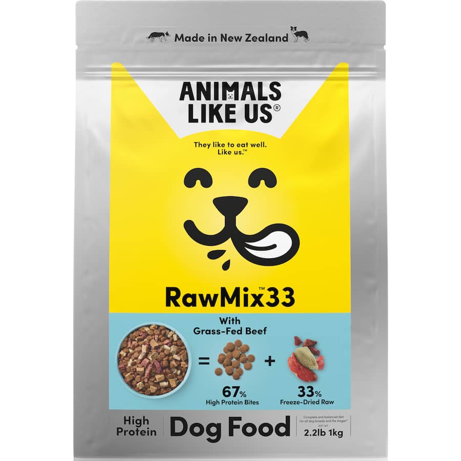 Animals Like Us Dry Dog Food Raw Mix 33 Grass Fed Beef Bag 1kg