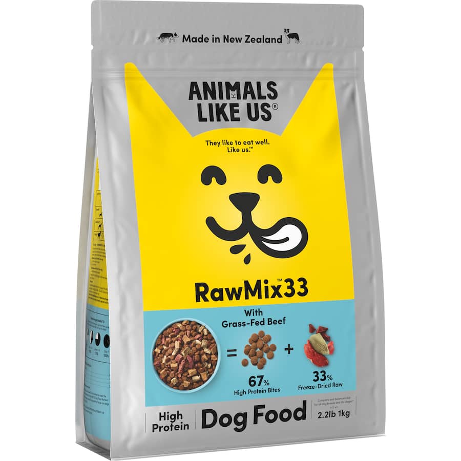 Animals Like Us Dry Dog Food Raw Mix 33 Grass Fed Beef Bag 1kg