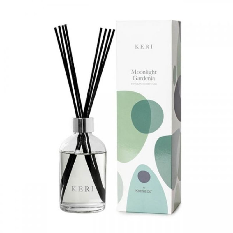 Keri Diffuser Gardenia filled with Moonlight Gardenia scent, enhancing home ambiance and providing lasting fragrance.