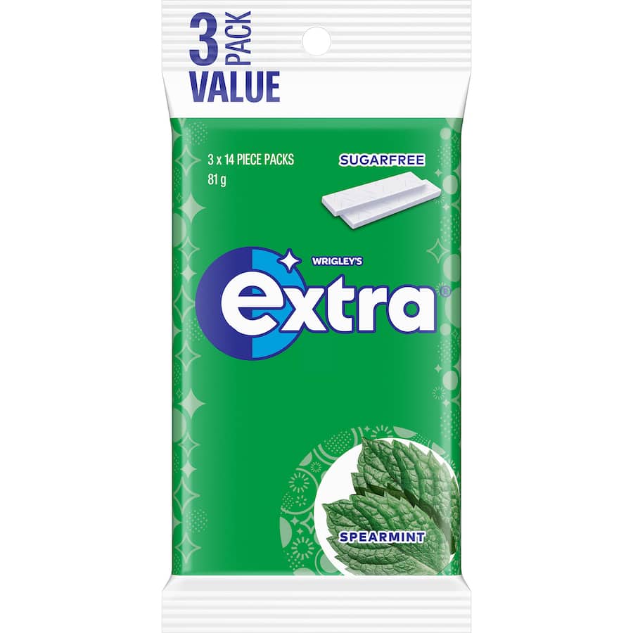 Wrigleys Extra Chewing Gum Spearmint 42 Pieces 81g