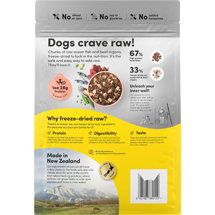 Animals Like Us Dry Dog Food Raw Mix 33 Ocean Fish Bag 1kg