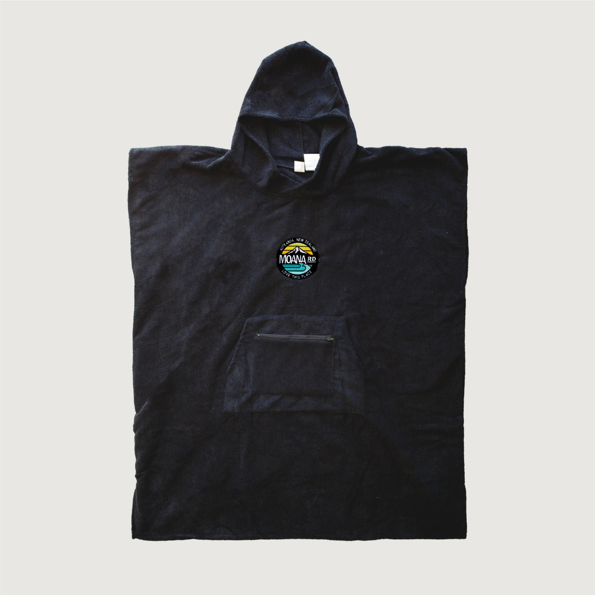 Moana Road - Adventure Towel Hoodie - Black - Zip Pocket (Kids) - 2 units