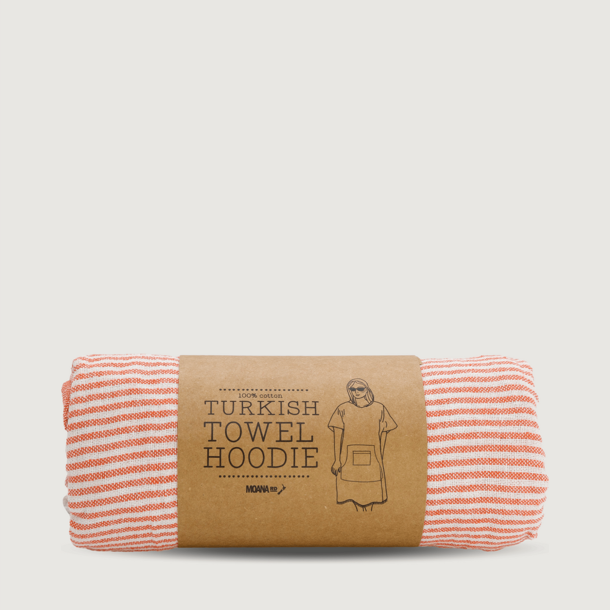 Moana Road - Turkish Towel Hoodie - Pink & Orange Striped - 2 units