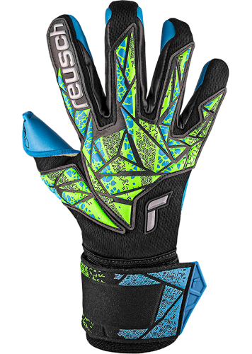 Gloves - Reusch Attrakt Aqua - Black/Lime/Blue - Size 10