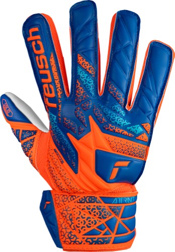 Gloves - Reusch Starter Solid Finger Support Junior - Orange/Blue - Size 8