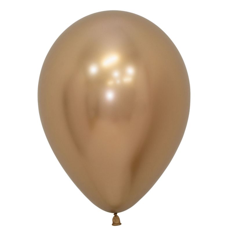 Balloon - Sempertex 30cm Metallic Reflex Gold Latex Balloons - (Pack of 12)