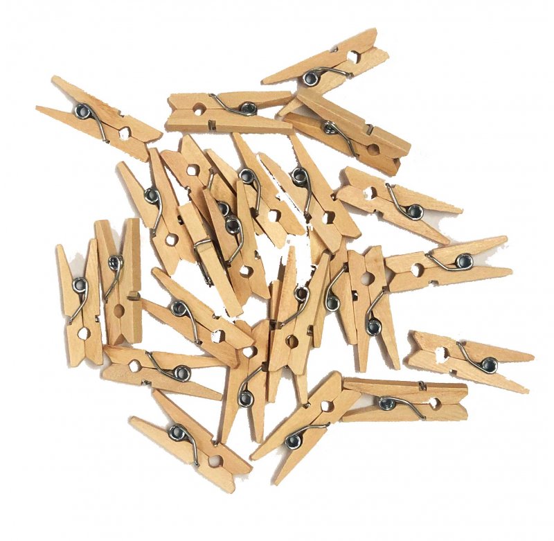 Kraft Mini Wooden Pegs 25pk (Pack Of 12)