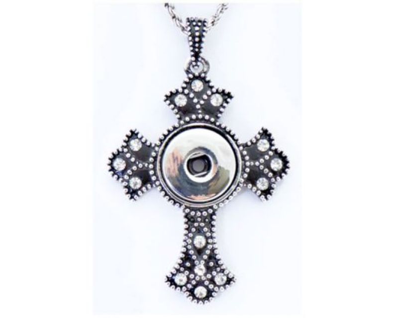 Elegant Snap REDFOX Cross Necklace with an 80cm adjustable chain, featuring a stylish cross pendant for versatile styling.