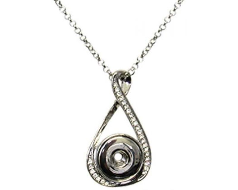 Elegant Snap REDFOX Diamante Infinity Necklace, 47cm chain with sparkling diamantes, perfect for any occasion.