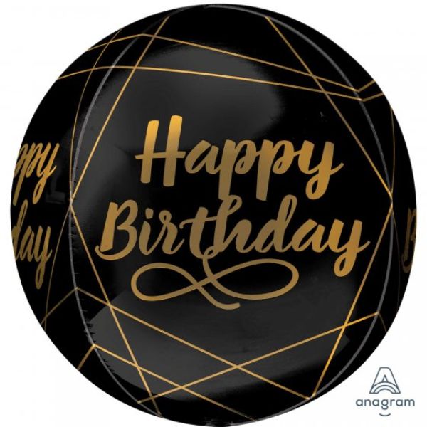 Balloon - Orbz XL Elegant Happy Birthday
