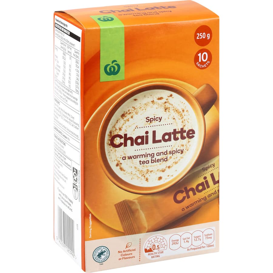 Woolworths Coffee Sachets Spicy Chai Latte 10 pack 250g