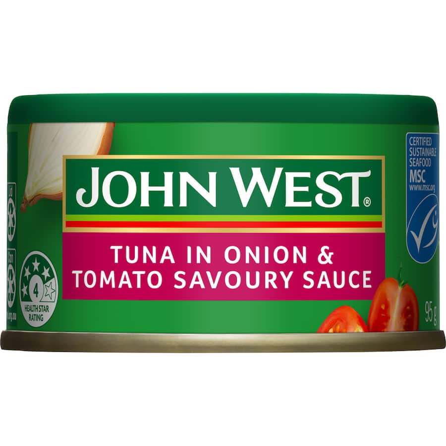 John West Tempters Tuna Onion & Tomato Savoury Sauce Tear tab can 95g