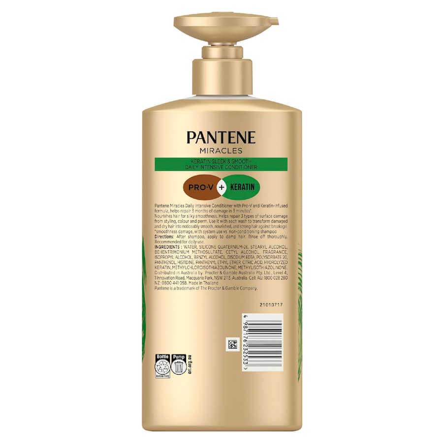 Pantene Miracles Conditioner Keratin Sleek & Smooth 600mL