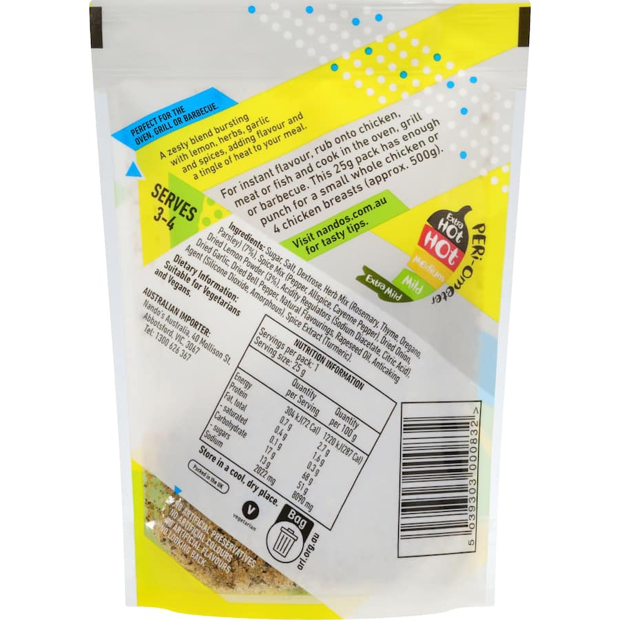 Nando's Peri Peri Rub Lemon & Herb Sachet 25g