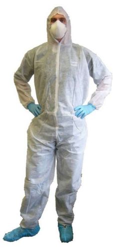 Polypropylene Coveralls - White Large (Each)