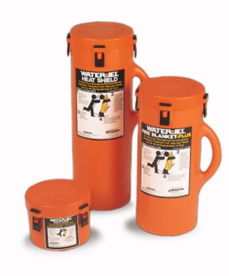 Gel-soaked wool blanket designed for rapid burn care, pain relief, and protection against contamination in emergencies.