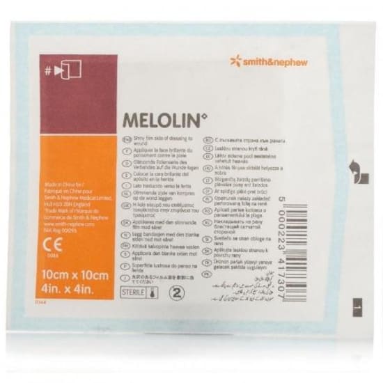 Sterile dressing 7.5cm x 5cm, ideal for wound care, featuring a thin, low adherent pad that absorbs exudate gently.
