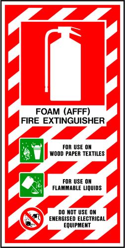 Fire Sign | Foam Fire Extinguisher, Standard W200mm x H400mm (Single Sided)