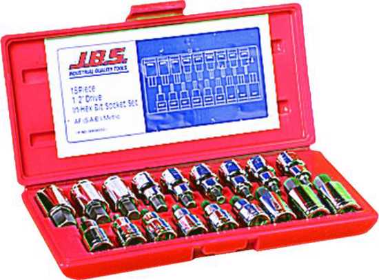 JBS 18 Piece Socket Set 1/2" Drive Inhex AF/Metric (Each)