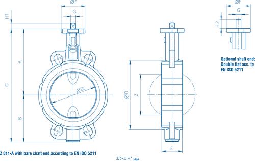 Butterfly Valve WAFER Z011A 316EPE Water Type 100mm