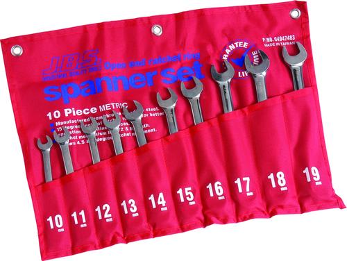JBS 10 Piece Ratchet Ring Metric Spanner Set