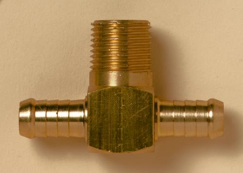 Male Branch Tee 6mm Hosetail To 1/4" BSPT Male (Each)