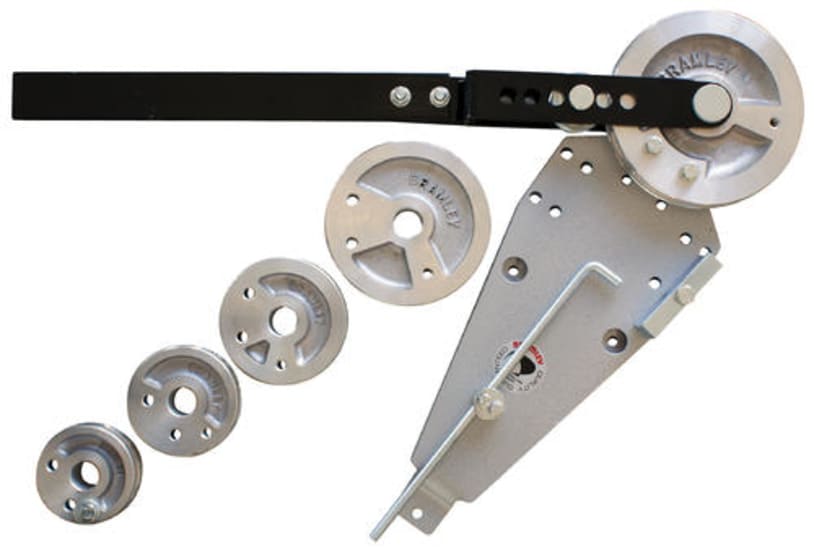 Bramley Manual Thin Wall Tube Bender Model 064 with 5 lightweight formers for precise bending of 1/2" to 1" tubes.