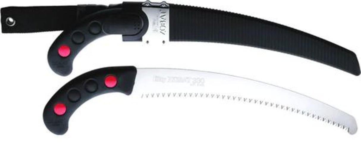Ergonomic Zubat 330mm pruning saw designed for clean cuts on thick branches, ideal for gardeners and landscapers.