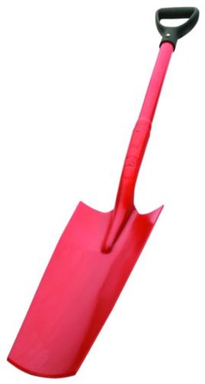 Steel Trench Spade D Handle by ATLAS, featuring a durable steel head and short handle for precise trenching and landscaping.
