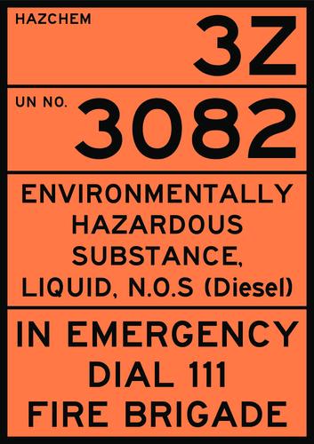 Dangerous Goods Labels | Diesel Trailer Pack W250mm x H250mm - Standard