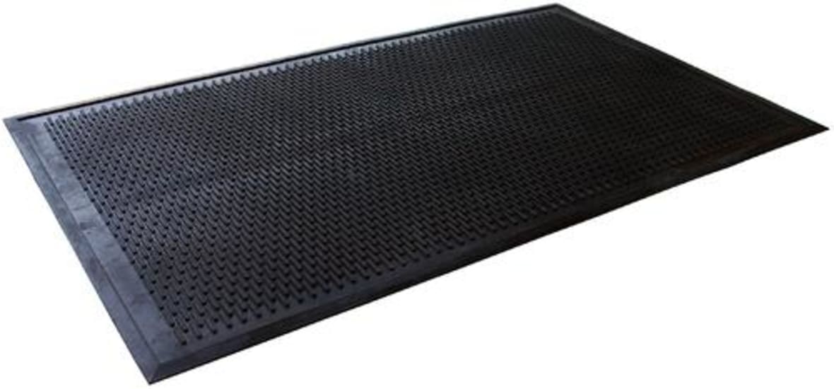 Safety Scrubber Mat in black, 1500 x 900mm, non-slip rubber with ribbed texture, ideal for enhancing workplace safety.
