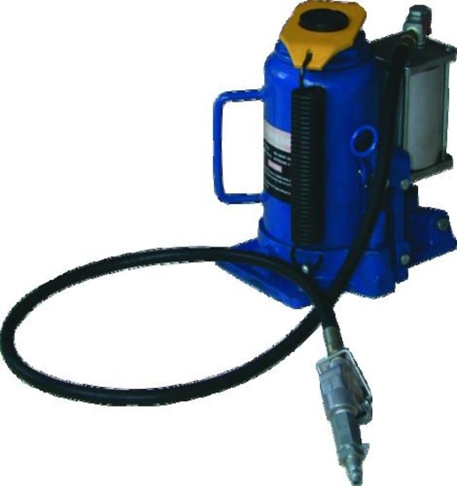 Air hydraulic bottle jack with 20T capacity, adjustable height from 265mm to 510mm, ideal for heavy lifting tasks.