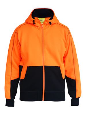 Bisley, Hi Vis Fleece Hoodie, BK6819 - Fluro Orange - 3XL