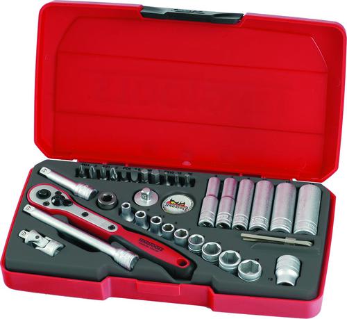 Teng 36pc 1/4DR Metric Reg/Deep Socket Set