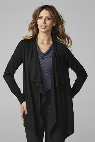 Deane, Women's Merino Drape Cardigan, KNT.CDG007 - Black (Size: L)