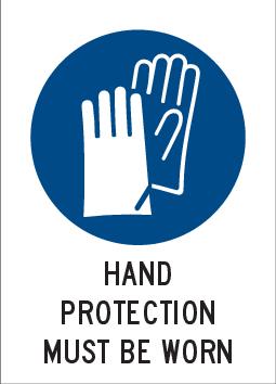 Mandatory Sign | Hand Protection Must Be Worn W90mm x H125mm (Pack of 5) -