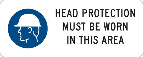 Mandatory Sign | Head Protection Must Be Worn W450mm x H180mm -