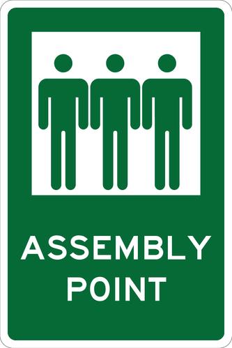 Emergency & Exit Sign | Assembly Point W300mm x H450mm (Single Sided) - Standard