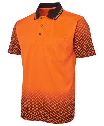 Day Polyester Micromesh Polo - Net Sub - Orange/Black - XS